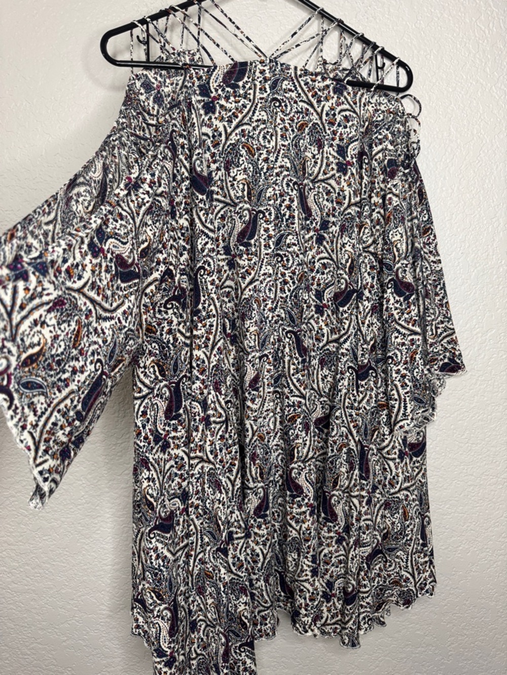 Free People Strappy Cold Shoulder Blouse Swim Cover Up Medium - Picture 7 of 7